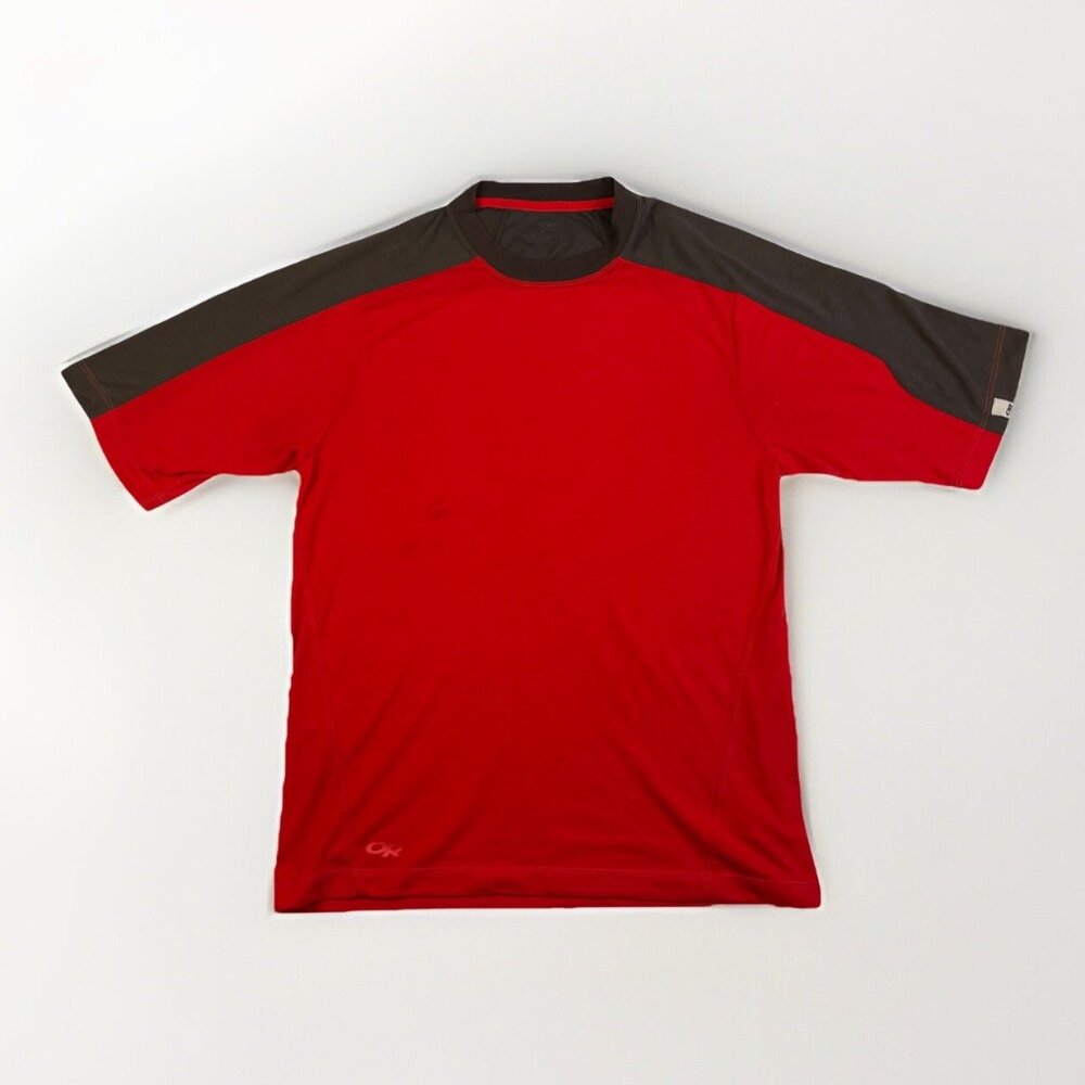 Outdoor Research Shirt Mens Red equence Duo Tee Performance Wool Blend Read**
